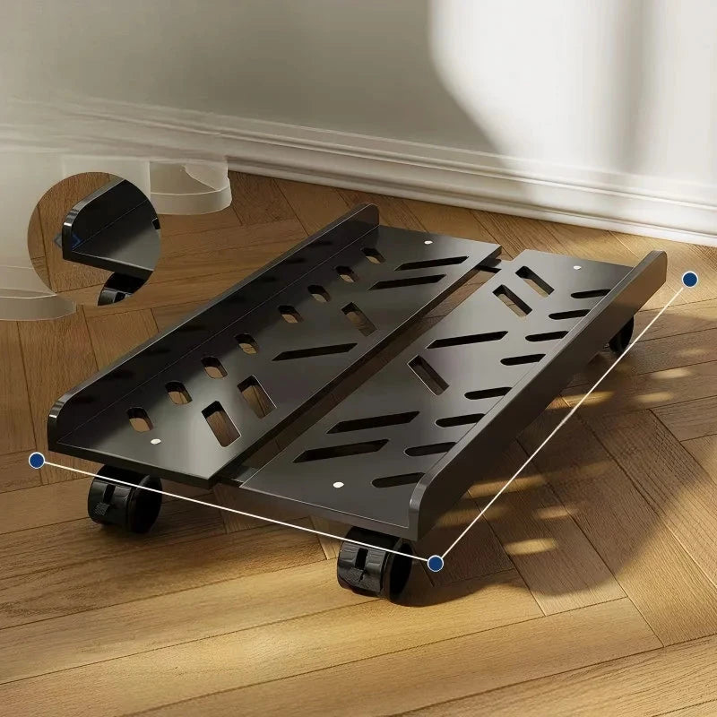 Adjustable Under-Desk CPU Stand for PC Tower Storage & Airflow