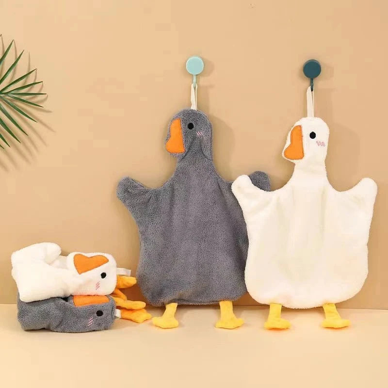 Cartoon Goose Hanging Hand Towel, Super Absorbent & Quick-Dry