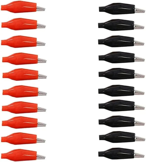 20-Pack Alligator Clips with Insulated Covers for Lab & Electronics