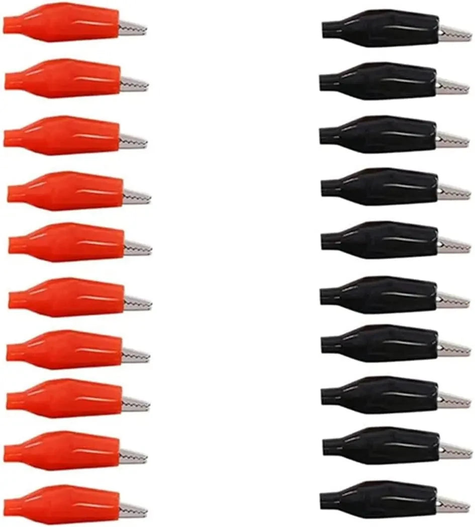 Alligator Clip Set - Insulated Crocodile Test Clamps for Labs & DIY