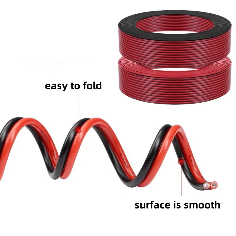 22 AWG 2-Pin Extension Cable for 12V/24V LED Strips - 5m to 30m