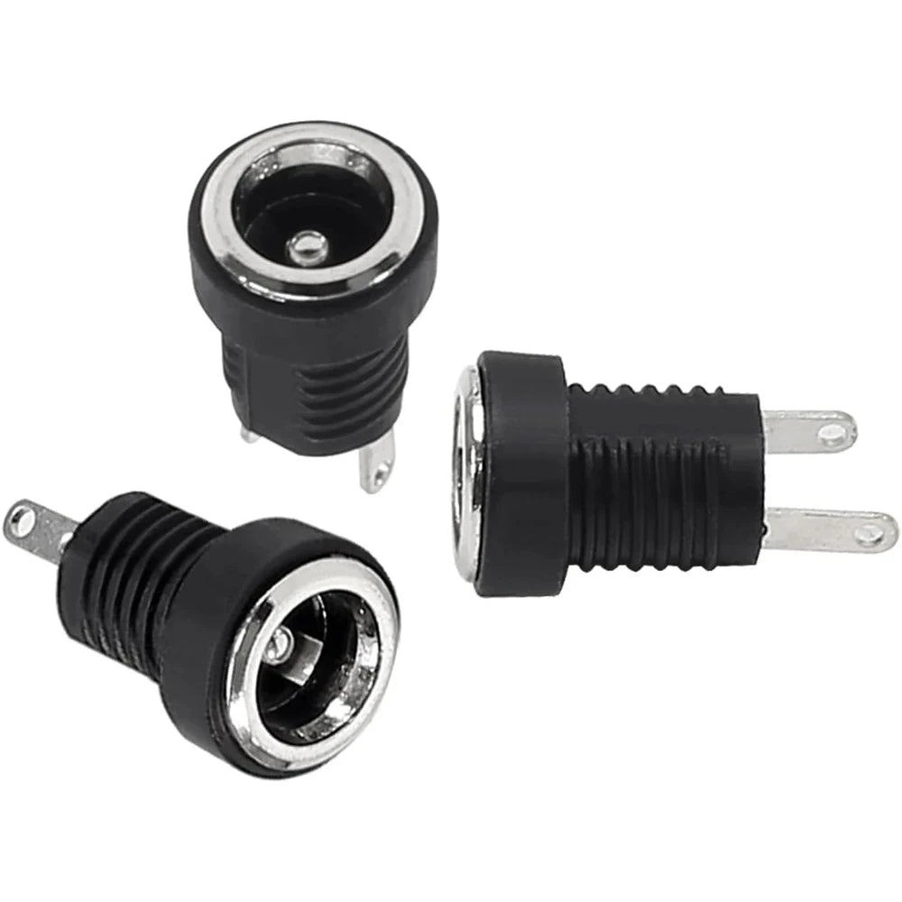 5.5x2.1mm DC Power Plug &amp; Jack Set - Solder-Type Panel Mount