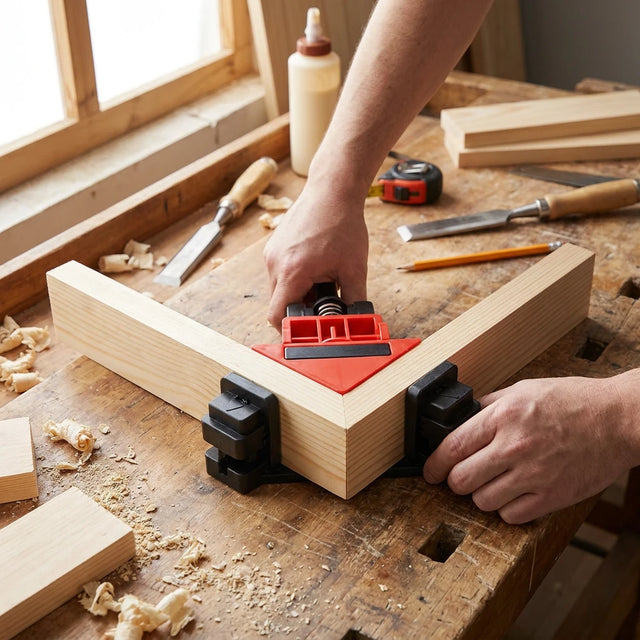 90° Right Angle Corner Clamp - Woodworking Tool for Frames & Cabinets