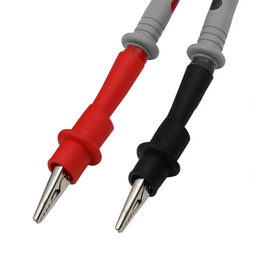 Multimeter Test Clip Clamps - Red & Black Wire Tips, 10A/1000V