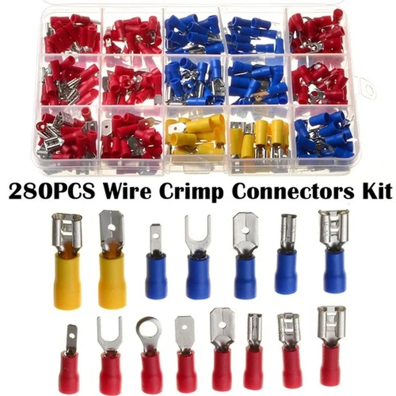 Cable Lugs Assortment Kit - Insulated Crimp Terminal Connectors