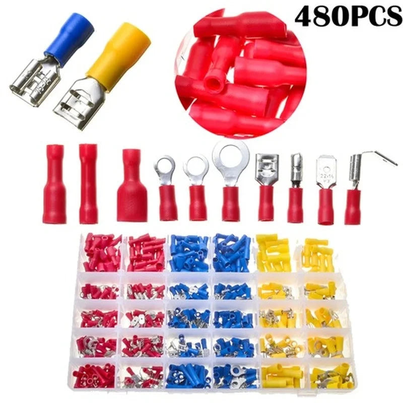 Cable Lugs Assortment Kit - Insulated Crimp Terminal Connectors