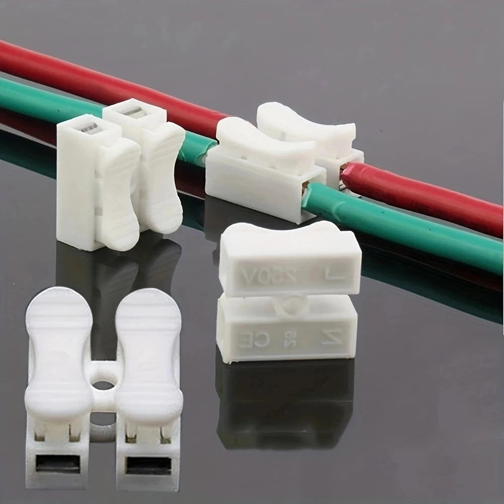 20-Pack Solderless Quick Wire Connectors, No-Screw Spring Terminal Blocks