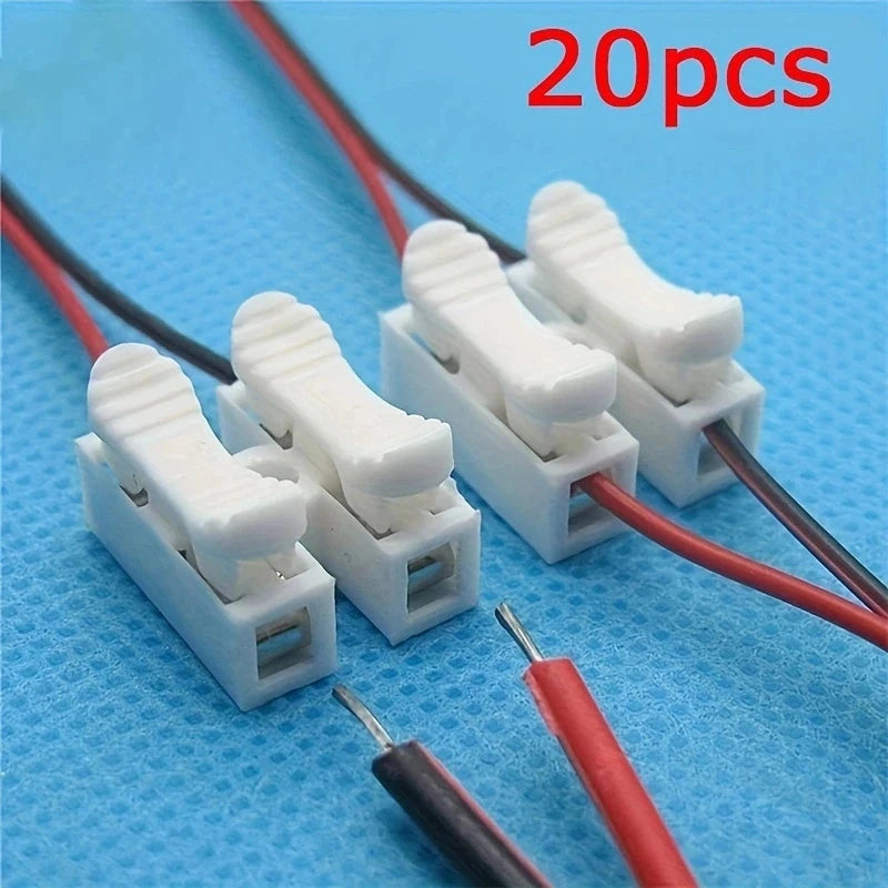 20-Pack Solderless Quick Wire Connectors, No-Screw Spring Terminal Blocks