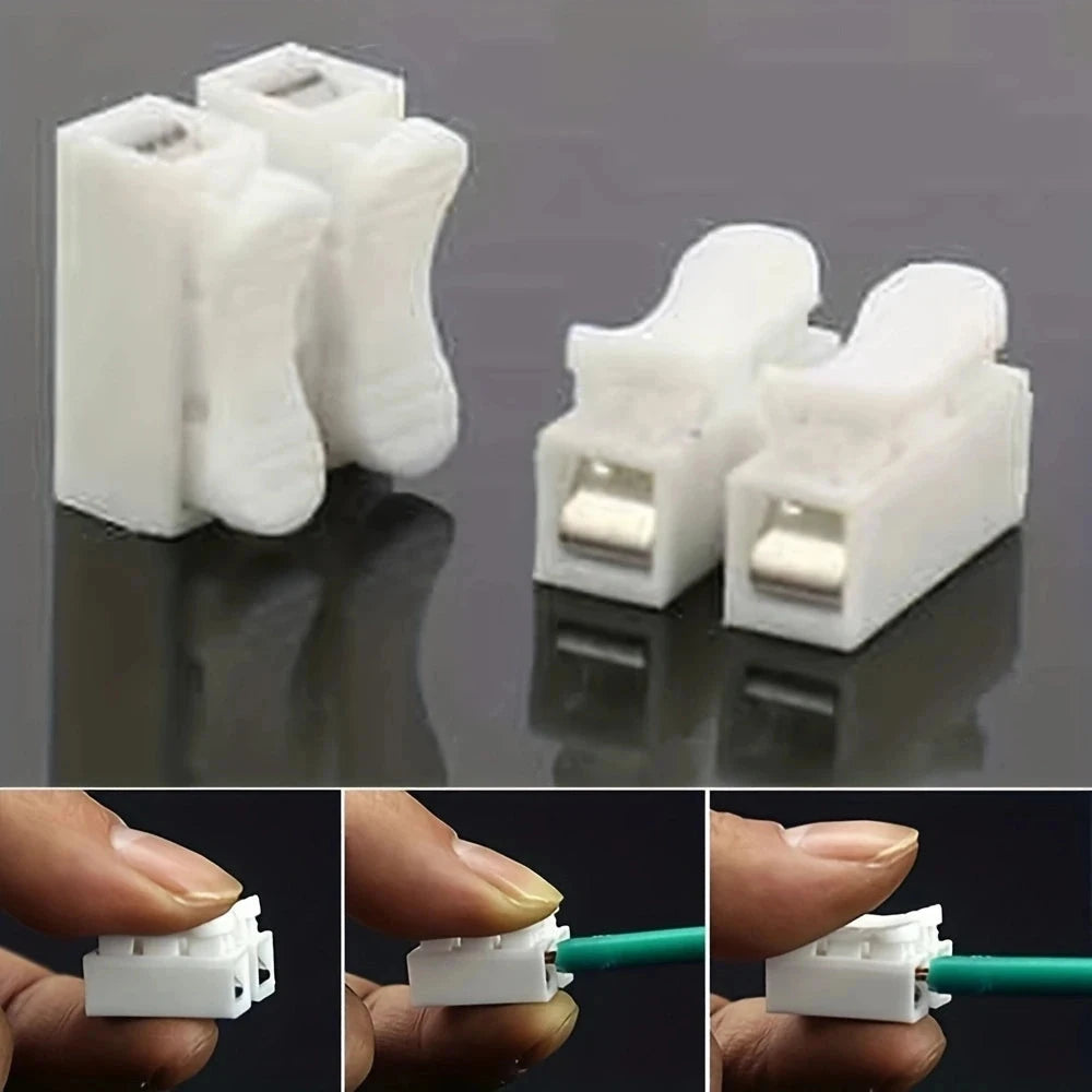 20-Pack Solderless Quick Wire Connectors, No-Screw Spring Terminal Blocks