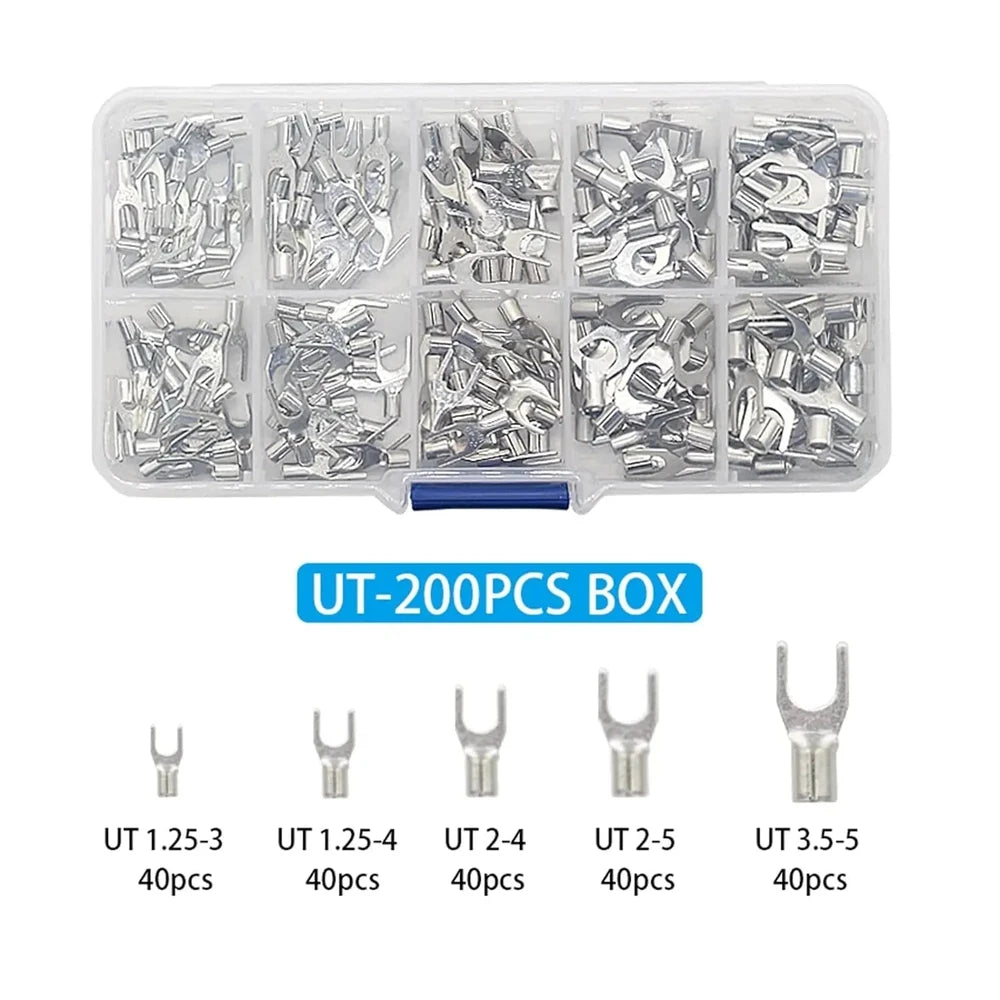 Brass Terminal Assortment Kit - Crimp Spade, Ring & U-Type Connectors