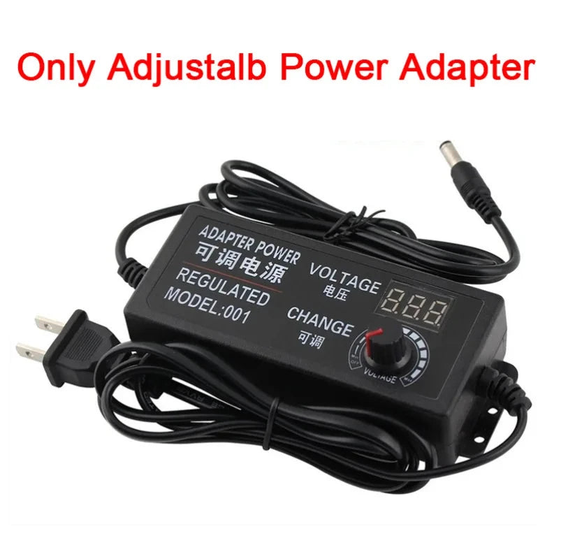 Adjustable AC-DC Power Adapter - Universal Voltage with Display