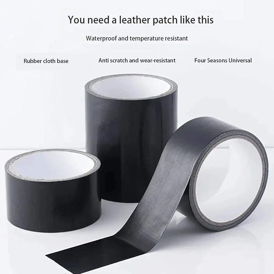 Black Cloth-Based Leather Repair Tape for Furniture &amp; Car Seats
