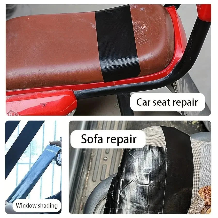 Black Cloth-Based Leather Repair Tape for Furniture &amp; Car Seats