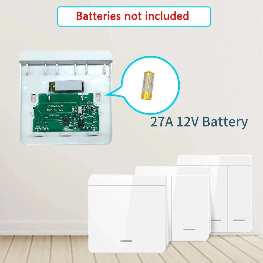 433MHz Wireless Smart Switch - Remote Control Wall Panel Light Switch