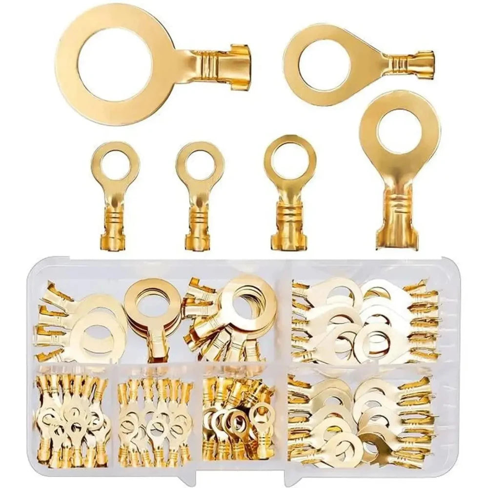 150-Piece O-Type Ring Terminal Set - Copper Crimp Connectors, 6 Sizes