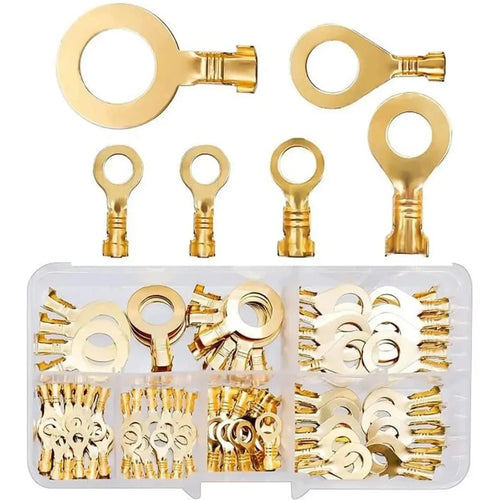 150-Piece O-Type Ring Terminal Set - Copper Crimp Connectors, 6 Sizes