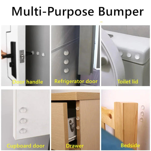 100-Pack Self-Adhesive Silicone Door Stoppers & Cabinet Bumpers