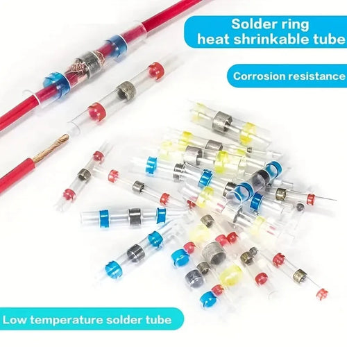 100-Pack Waterproof Solder Seal Butt Connectors - Heat Shrink Terminals