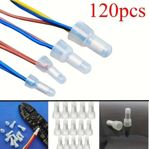 120-Piece Closed End Crimp Caps - Insulated Wire Connector Terminals