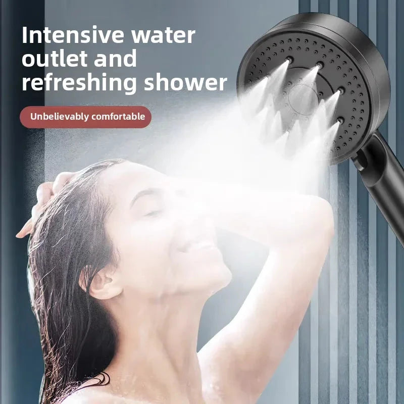 5-Mode High Pressure Shower Head - Adjustable Water-Saving Massage Spray