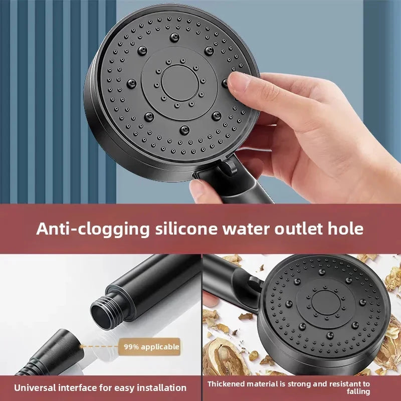 5-Mode High Pressure Shower Head - Adjustable Water-Saving Massage Spray