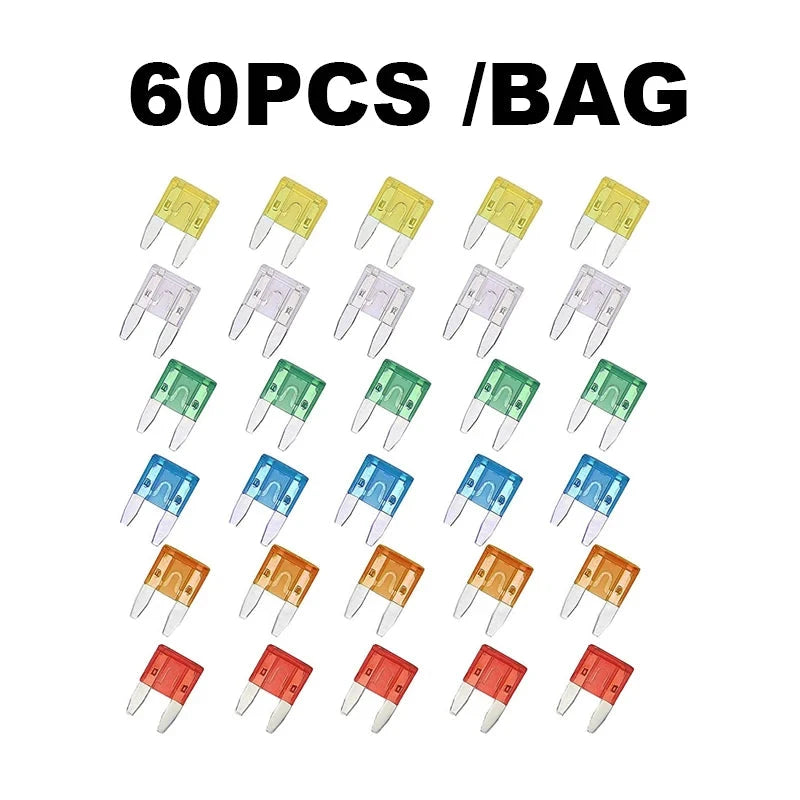 Assorted Automotive Fuse Kit - Low Profile Blade Fuses, Multiple Sizes