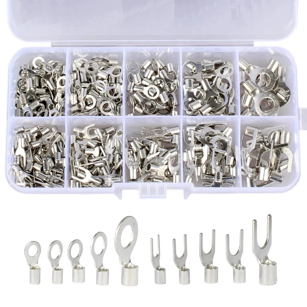 320-Piece Ring & Fork Wire Terminal Connector Kit, Tinned Copper, AWG 22-10