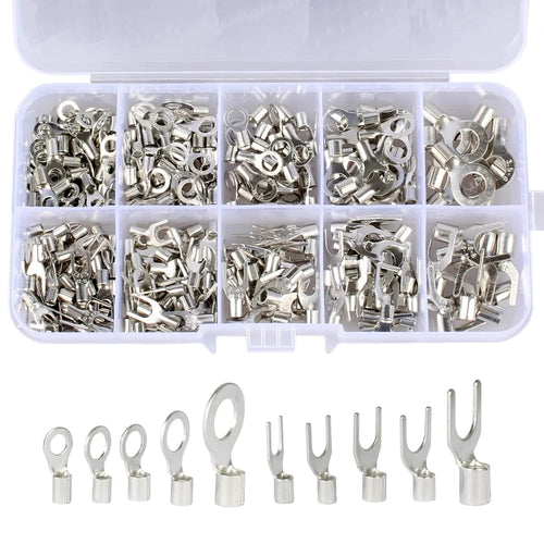 320-Piece Ring & Fork Wire Terminal Connector Kit, Tinned Copper, AWG 22-10