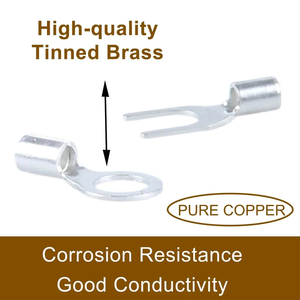 320-Piece Ring & Fork Wire Terminal Connector Kit, Tinned Copper, AWG 22-10