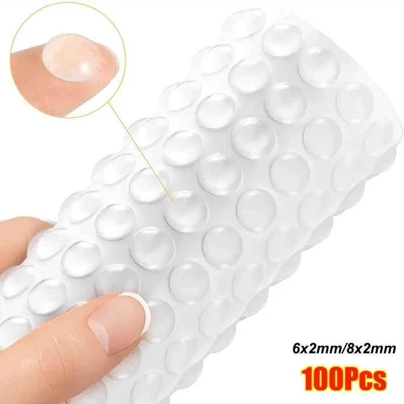 Clear Silicone Bumper Pads – Self-Adhesive Cabinet Door Sound Dampeners