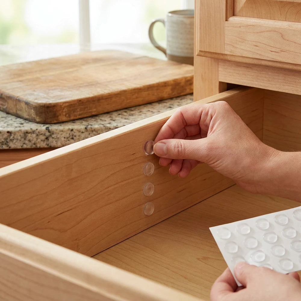 Clear Silicone Bumper Pads – Self-Adhesive Cabinet Door Sound Dampeners