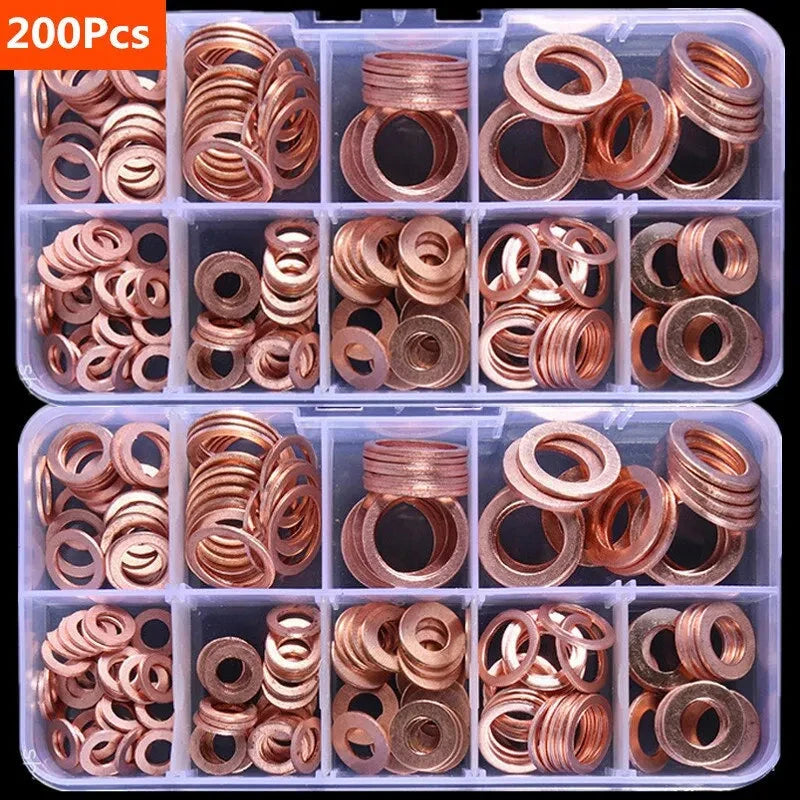 Copper Washer Gasket Assortment Kit – M8/M10/M12/M14 Sump Plug Seals