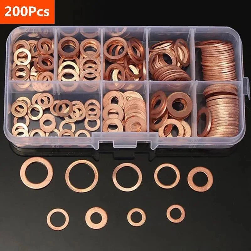 Copper Washer Gasket Assortment Kit – M8/M10/M12/M14 Sump Plug Seals