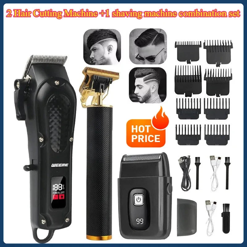 Cordless Electric Hair Clipper - USB Rechargeable Trimmer for Barbers