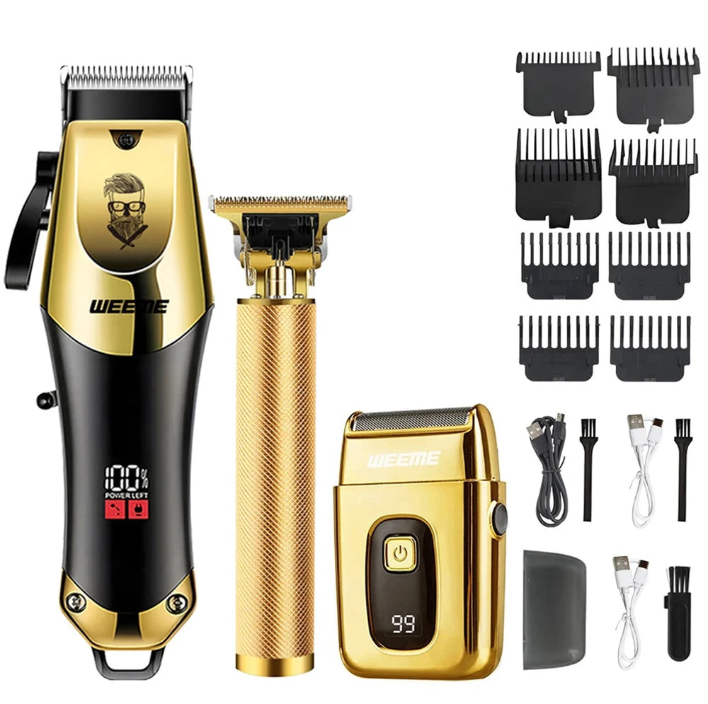 Cordless Electric Hair Clipper - USB Rechargeable Trimmer for Barbers