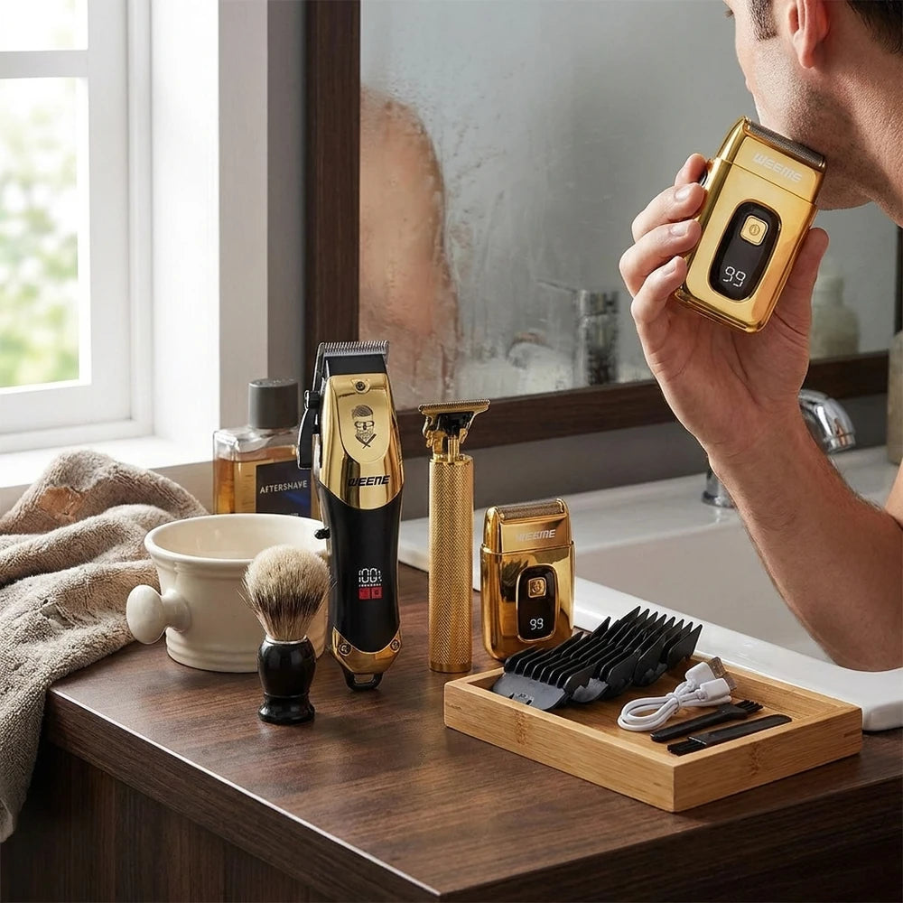 Cordless Electric Hair Clipper - USB Rechargeable Trimmer for Barbers