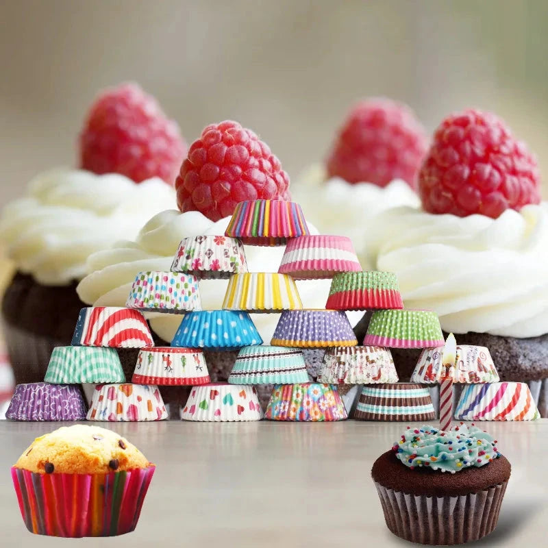 100-Pack Mini Cupcake Liners - Baking Cups for Parties