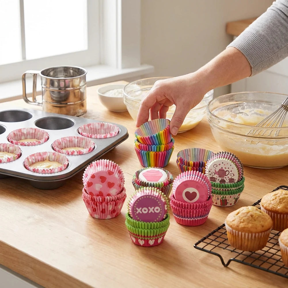 100-Pack Mini Cupcake Liners - Baking Cups for Parties