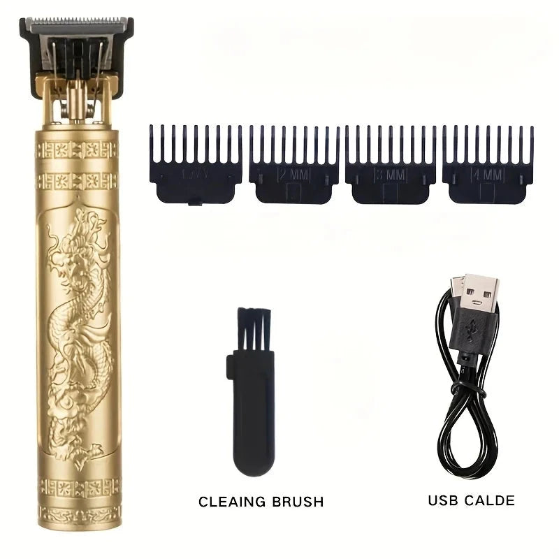 2025 T9 Cordless Hair Clipper – Dragon Carved Barber Trimmer