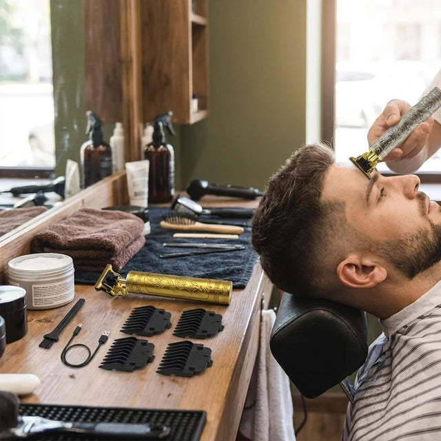 2025 T9 Cordless Hair Clipper – Dragon Carved Barber Trimmer