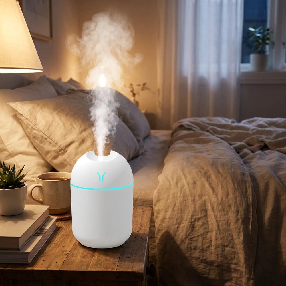 250ML USB Mini Humidifier & Aroma Diffuser with LED Color Light