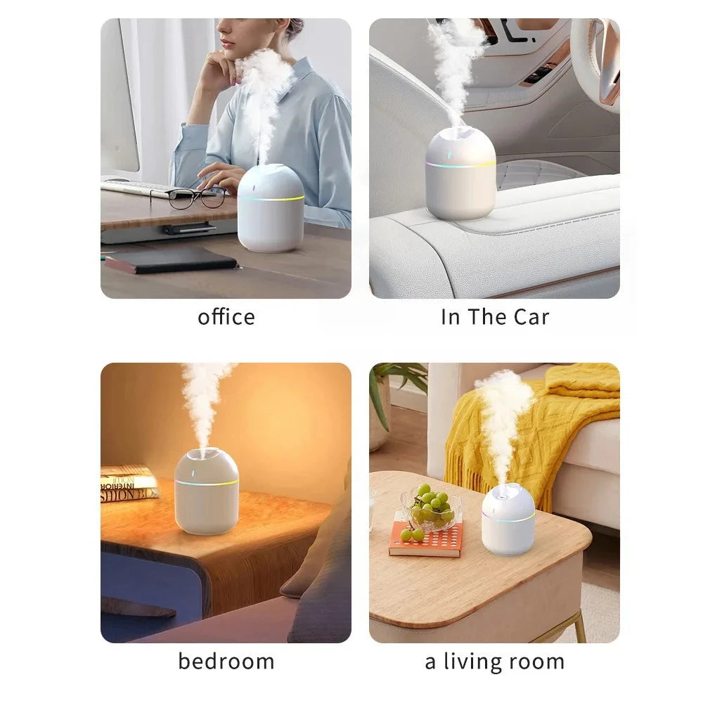 270ml Cool Mist Humidifier & Aroma Diffuser with LED Night Light