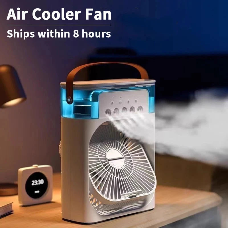3-in-1 Mini Air Cooler - Fan, Humidifier & LED Night Light