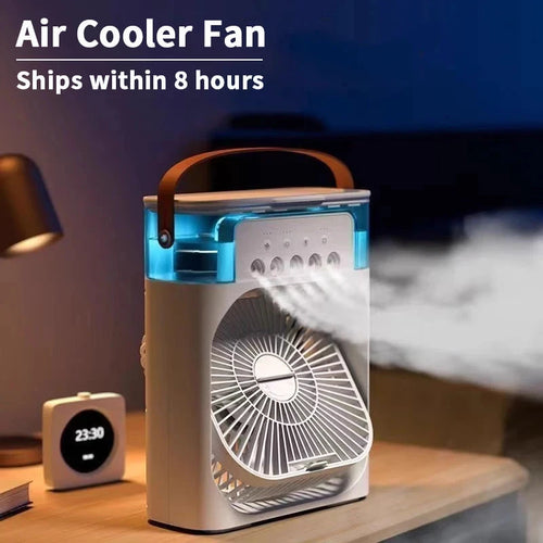 3-in-1 Mini Air Cooler - Fan, Humidifier & LED Night Light