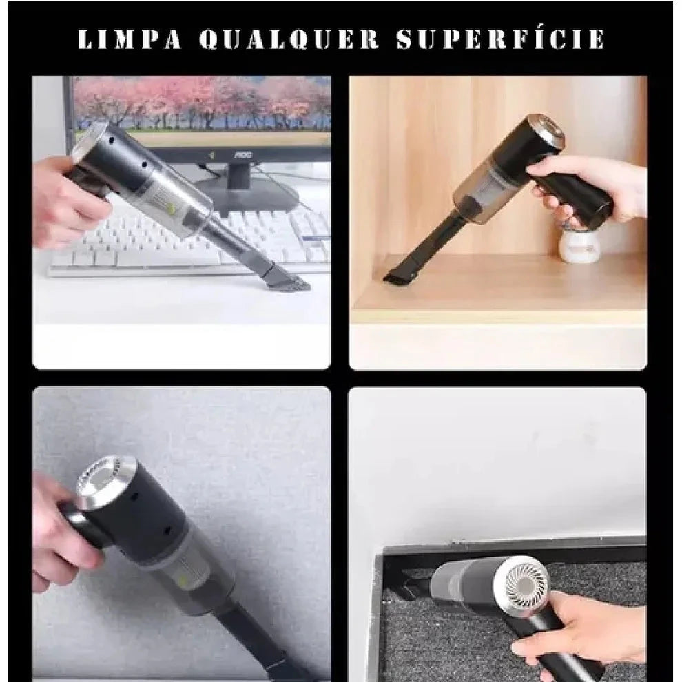 3-in-1 Portable Car Vacuum Cleaner - Rechargeable Blow & Suction