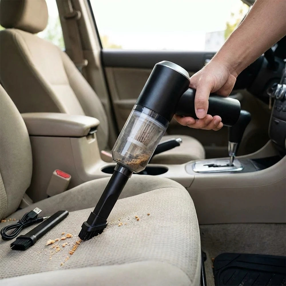 3-in-1 Portable Car Vacuum Cleaner - Rechargeable Blow & Suction