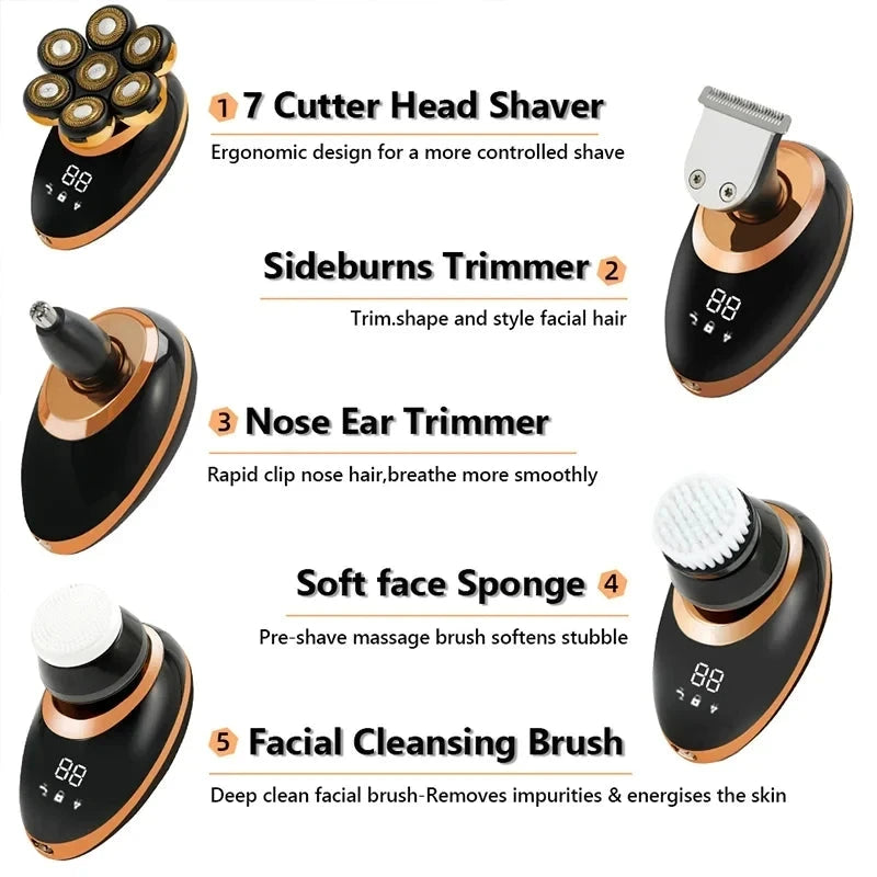 7-in-1 Floating Electric Shaver &amp; Grooming Kit for Men