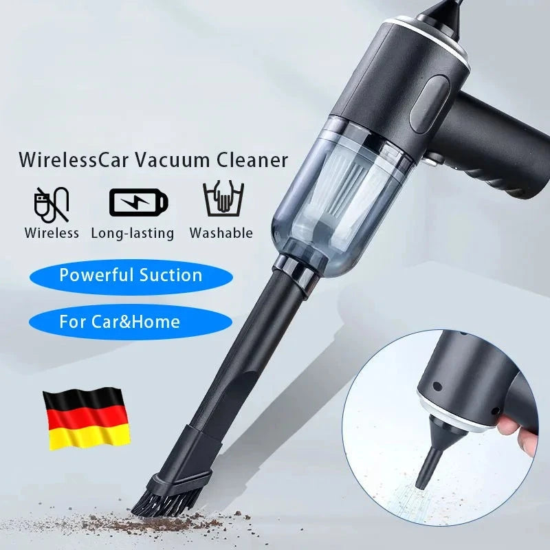 9000Pa Wireless Car Vacuum Cleaner - Portable Wet/Dry Handheld