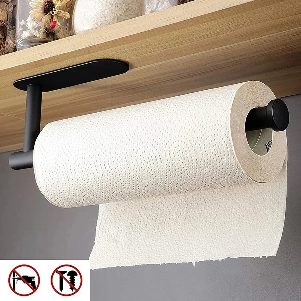 Adhesive Paper Towel Holder - No-Drill Kitchen Wall Mount