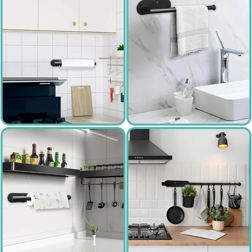 Adhesive Paper Towel Holder - No-Drill Kitchen Wall Mount